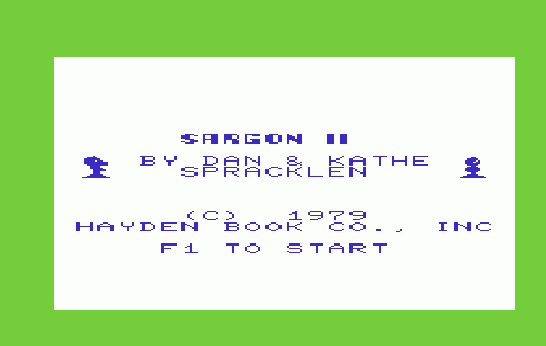 Sargon II Chess title screen for Vic-20